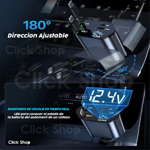 Cargador para Carro 4 en 1
