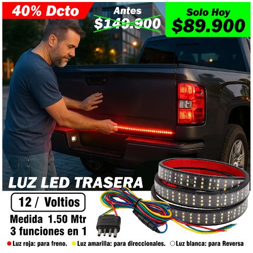 LUZ LED TRASERA PARA CARRO - UNIVERSAL