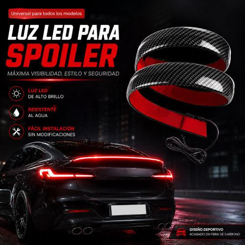 SPOILER LED TRASERO 🔥 Fibra de Carbono Universal