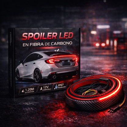SPOILER LED TRASERO 🔥 Fibra de Carbono Universal