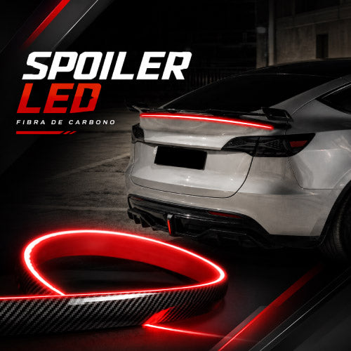 SPOILER LED TRASERO 🔥 Fibra de Carbono Universal