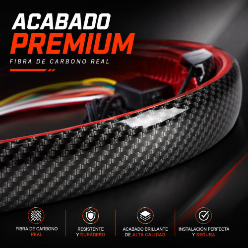 SPOILER LED TRASERO 🔥 Fibra de Carbono Universal