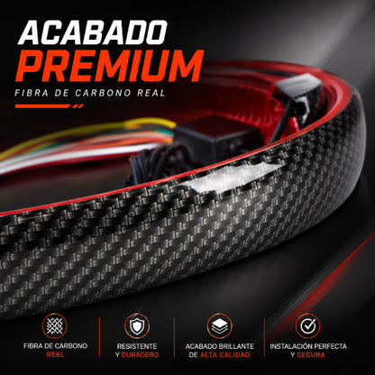 SPOILER LED TRASERO 🔥 Fibra de Carbono Universal