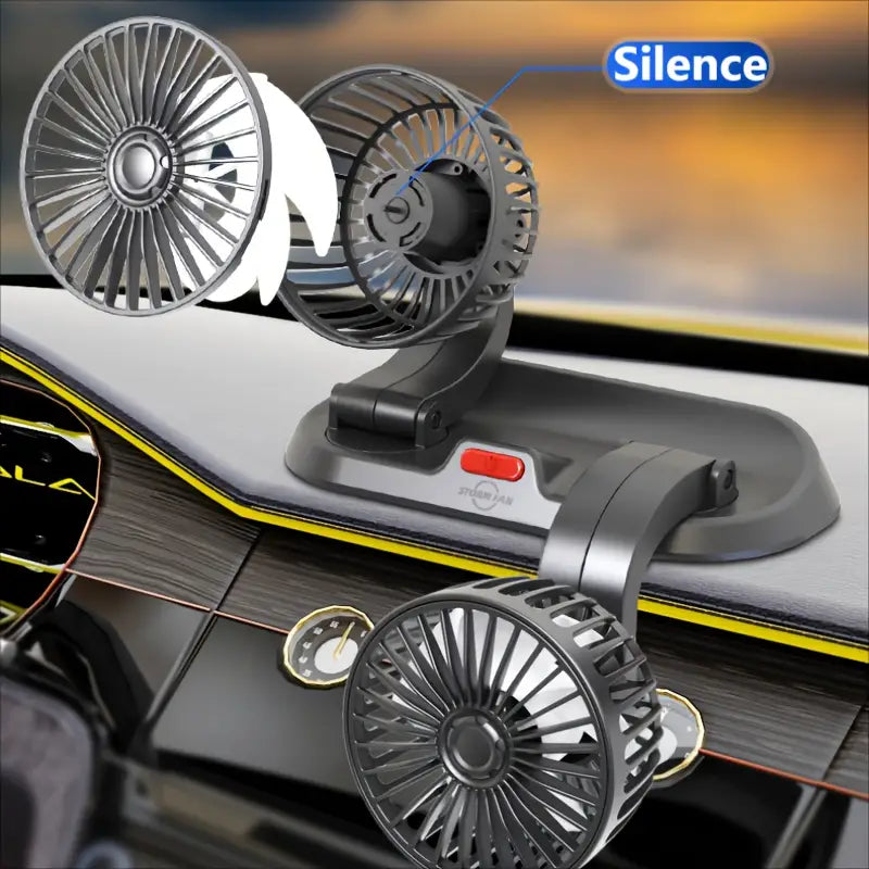 Ventilador Doble Para Coche Y Casa Con Conexión USB