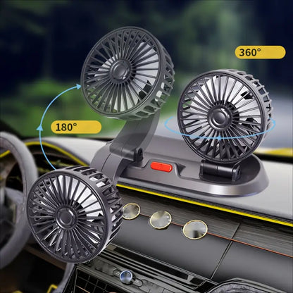 Ventilador Doble Para Coche Y Casa Con Conexión USB