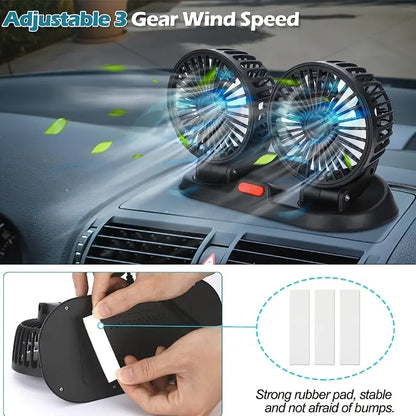 Ventilador Doble Para Coche Y Casa Con Conexión USB