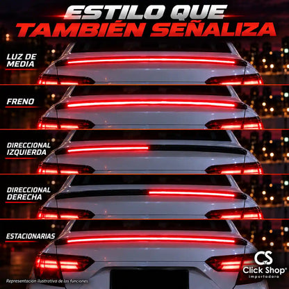 SPOILER LED TRASERO 🔥 Fibra de Carbono Universal