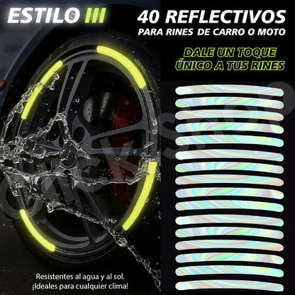 Reflectivo Rines - Carro y Moto 40 unidades