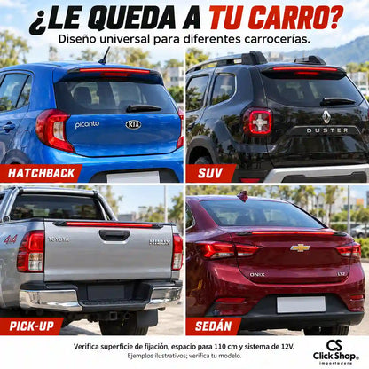SPOILER LED TRASERO 🔥 Fibra de Carbono Universal