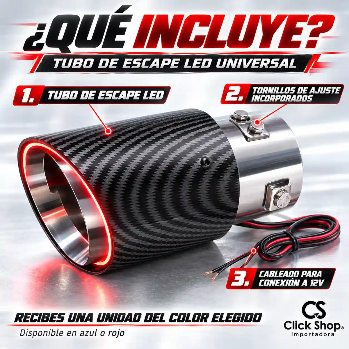 TUBO DE ESCAPE CON SILENCIADOR DE LUZ