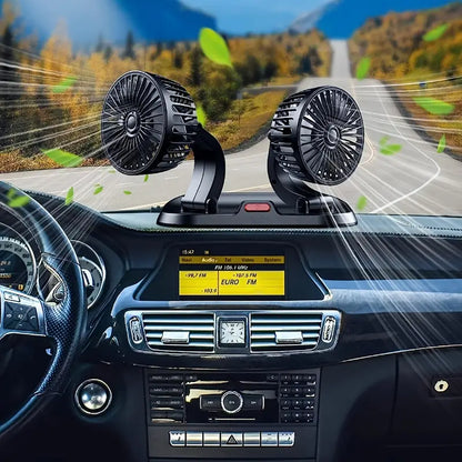 Ventilador Doble Para Coche Y Casa Con Conexión USB